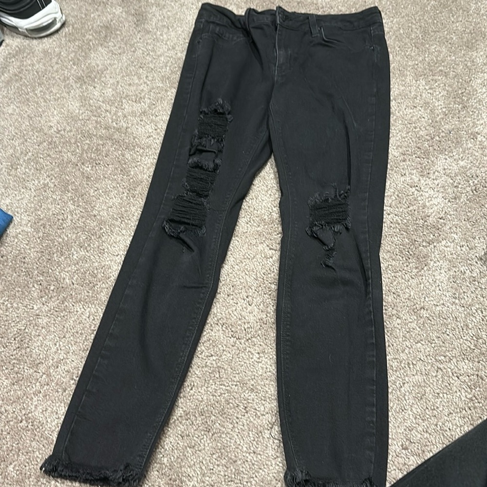 Just Black Ripped Skinny Black Jeans